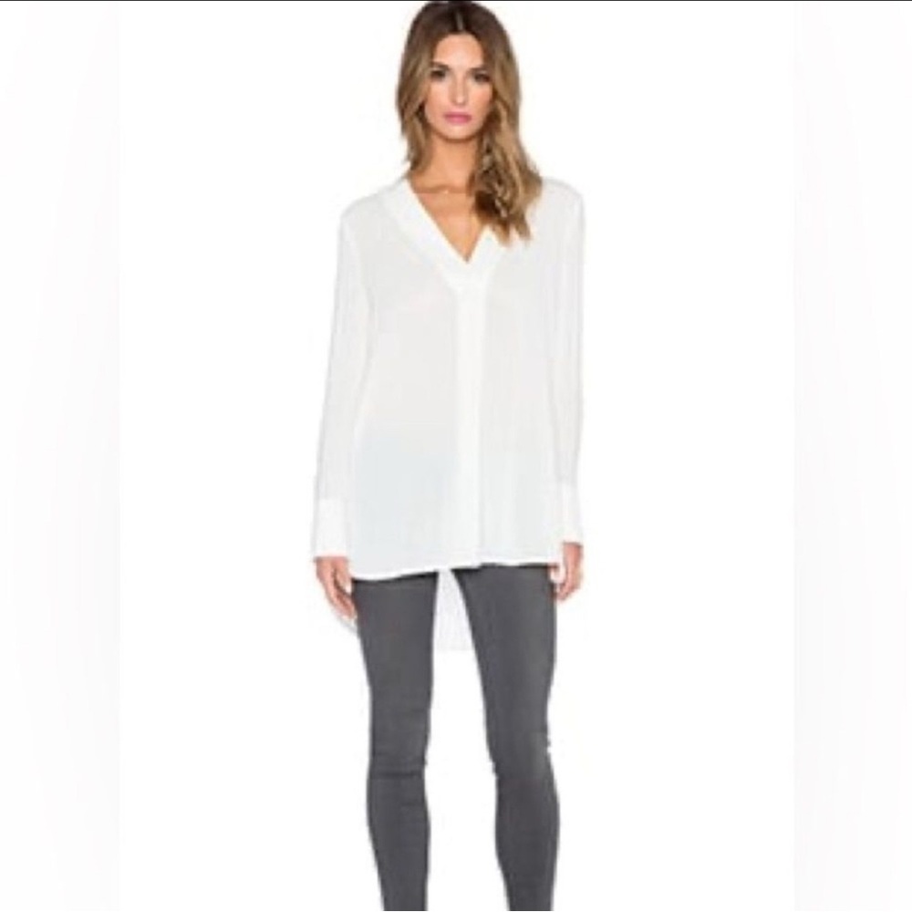 Vince V-Neck Long Sleeve Blouse Tunic